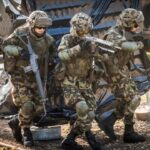 Vier Soldaten der Schweizer Armee